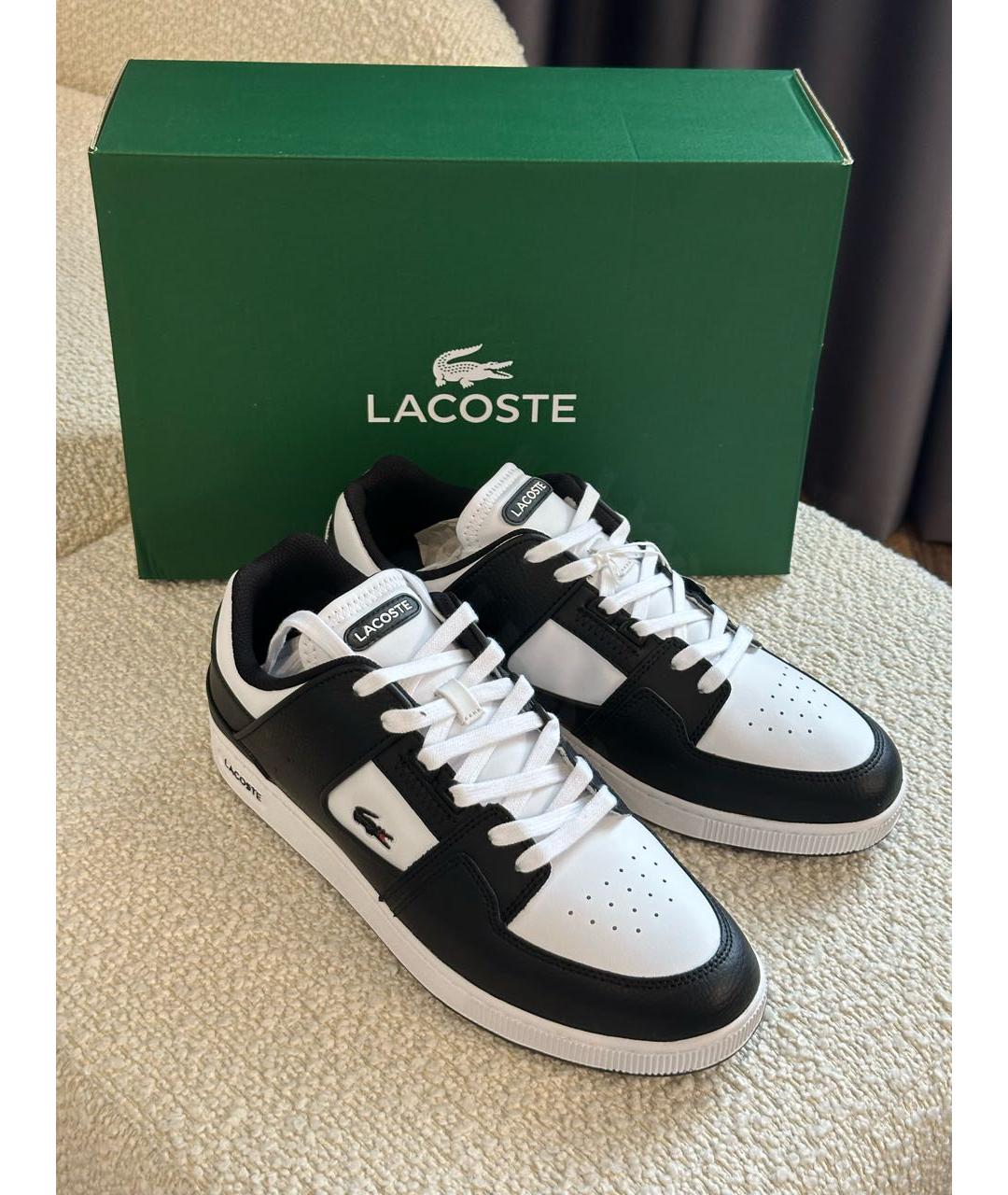 LACOSTE Черные кожаные низкие кроссовки / кеды, фото 7