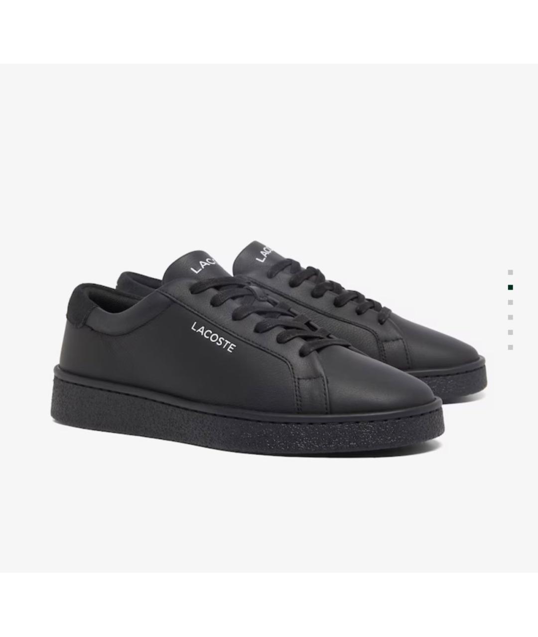 LACOSTE Черные кожаные низкие кроссовки / кеды, фото 2