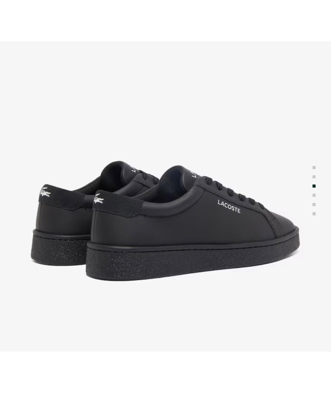 LACOSTE Черные кожаные низкие кроссовки / кеды, фото 4