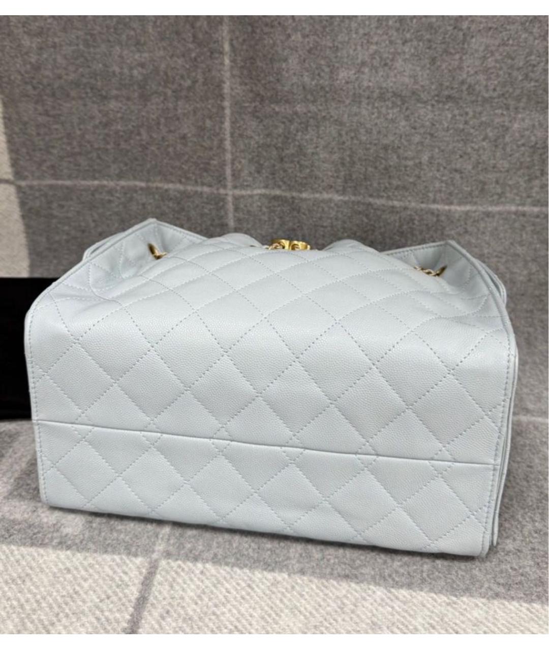 CHANEL Голубая кожаная сумка через плечо, фото 5