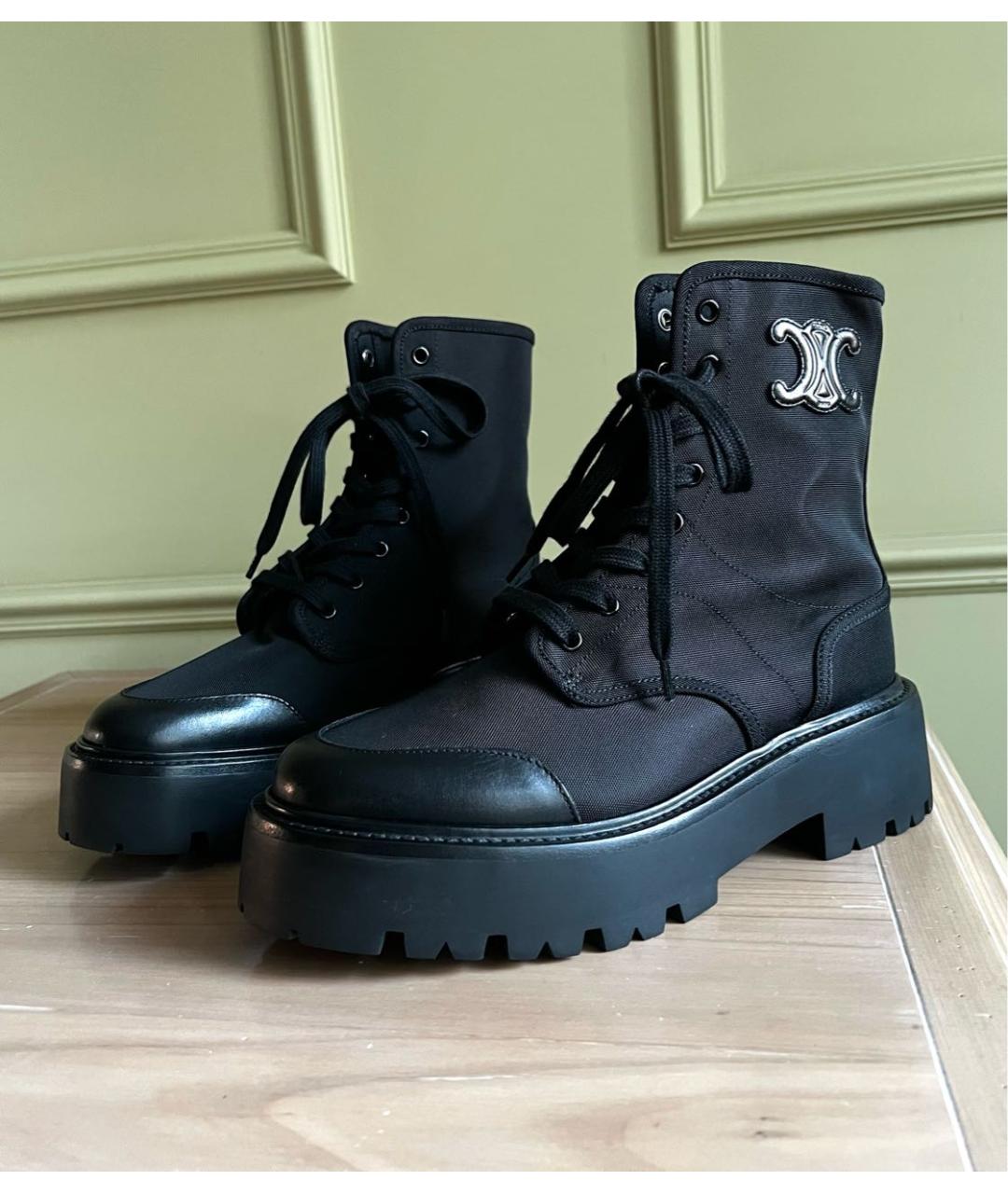 CELINE Черные неопреновые полусапоги, фото 6
