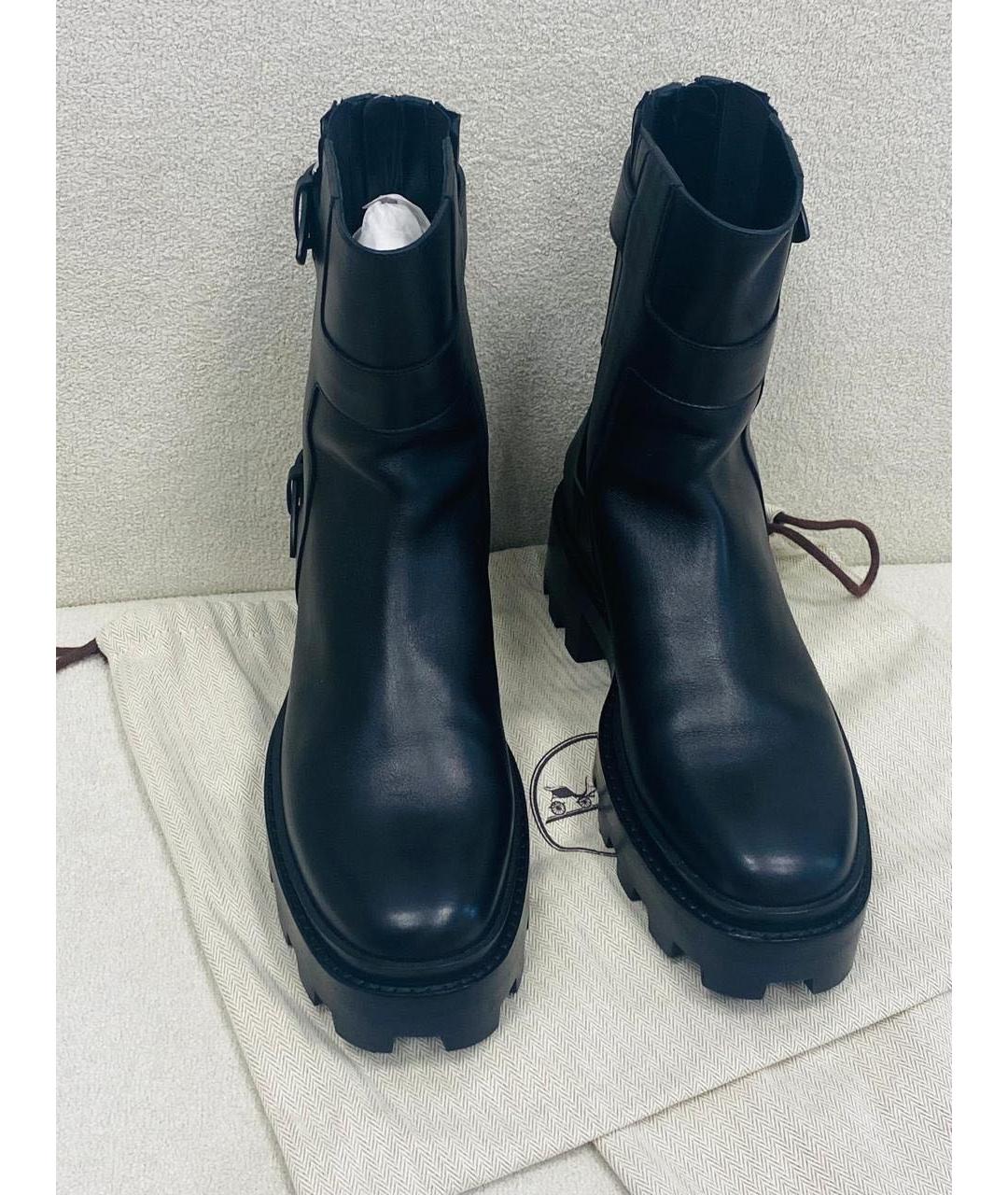 HERMES Черные кожаные ботинки, фото 2