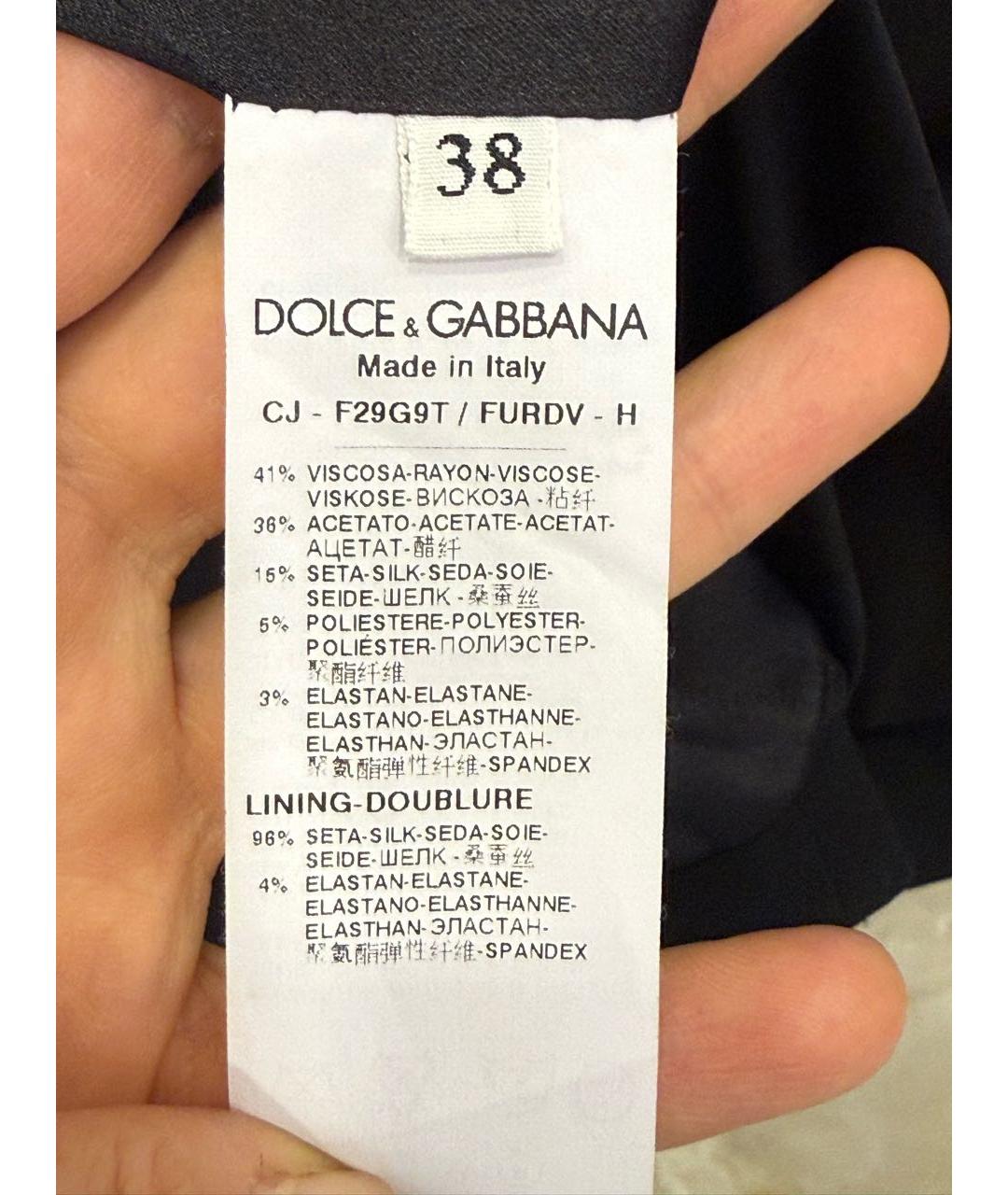 DOLCE&GABBANA Черный вискозный жакет/пиджак, фото 7