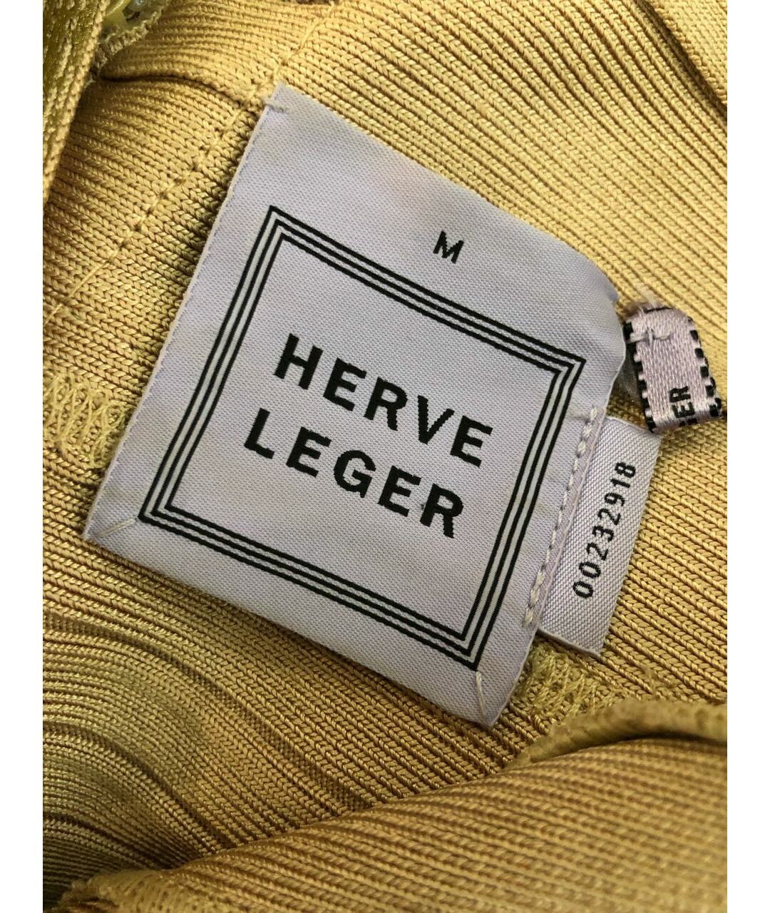 HERVE LEGER Золотое вечернее платье, фото 3