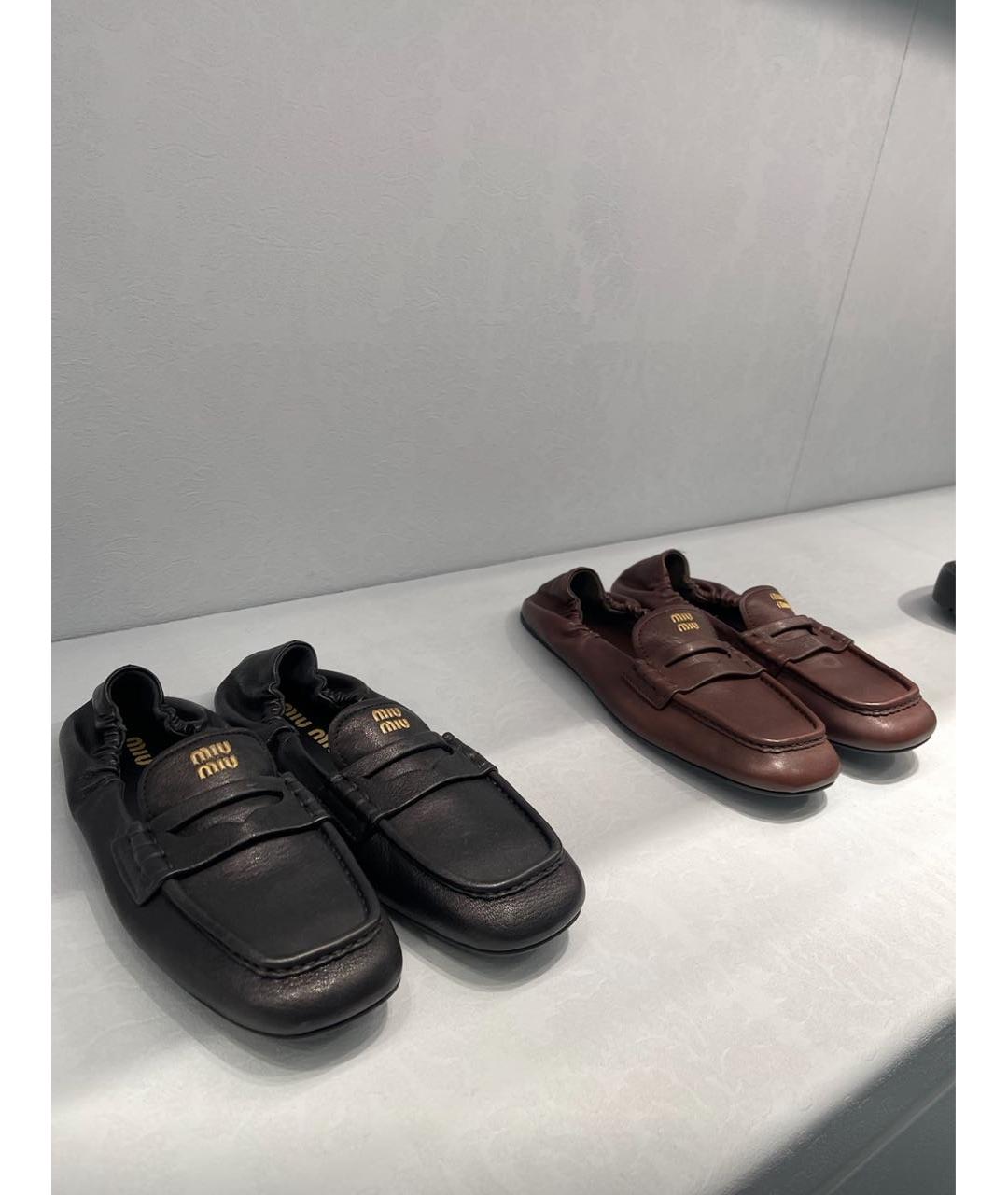 MIU MIU Коричневые кожаные туфли, фото 8