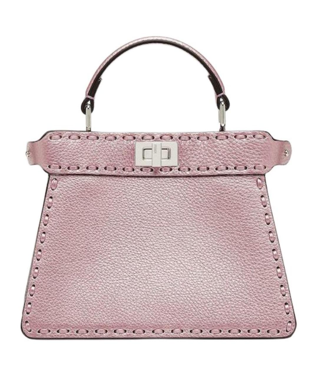 FENDI Розовая кожаная сумка через плечо, фото 1