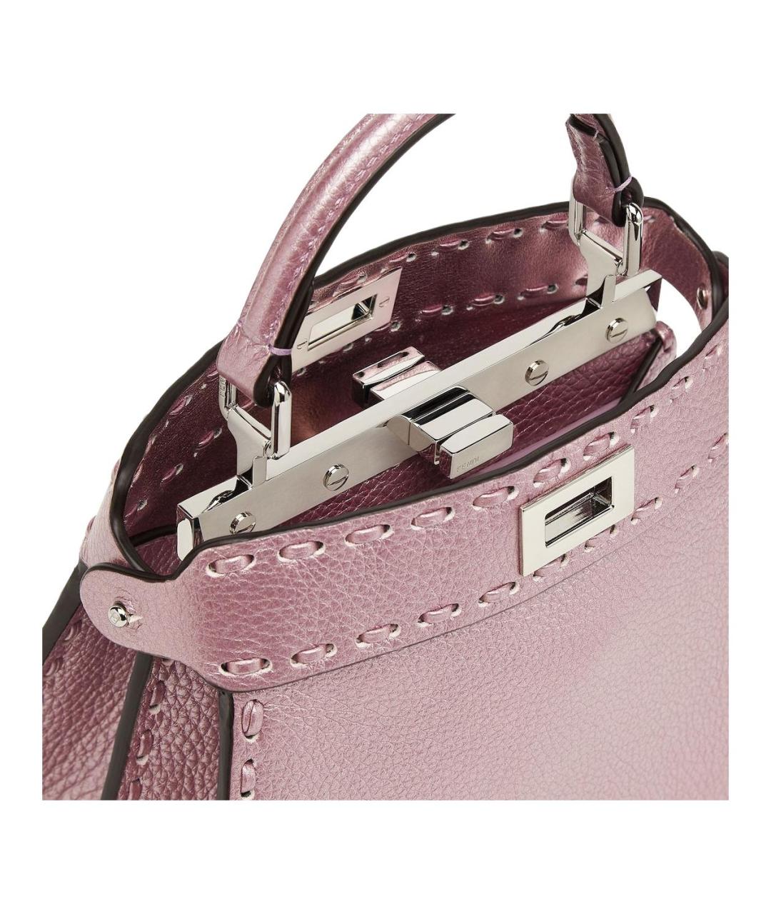 FENDI Розовая кожаная сумка через плечо, фото 5