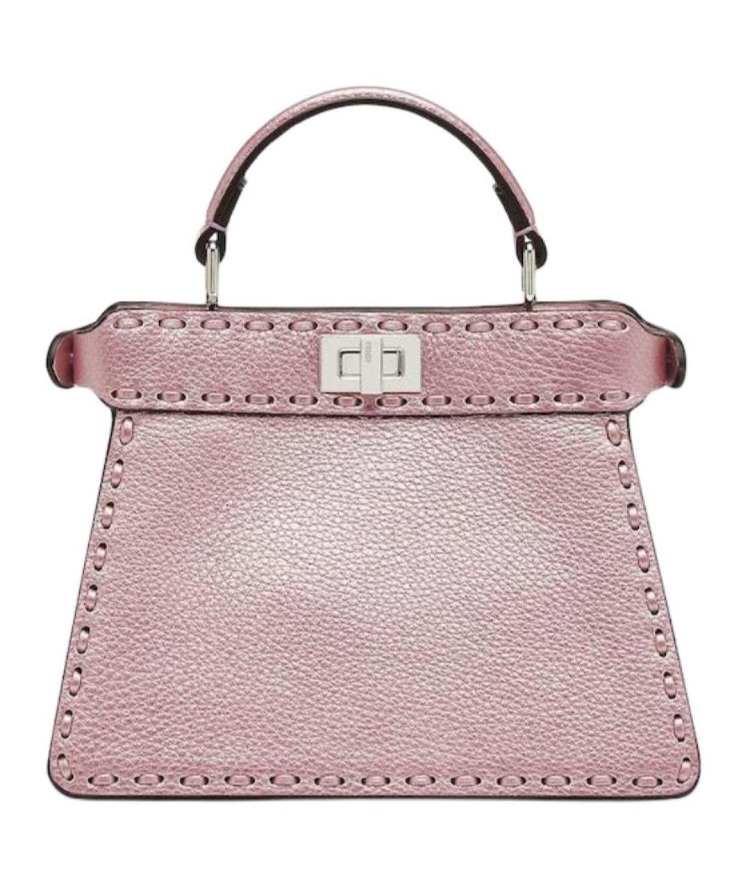 FENDI Розовая кожаная сумка через плечо, фото 3