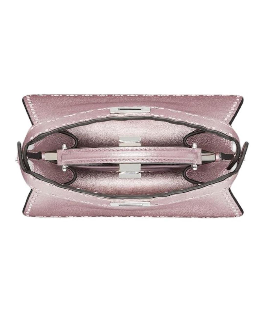 FENDI Розовая кожаная сумка через плечо, фото 4