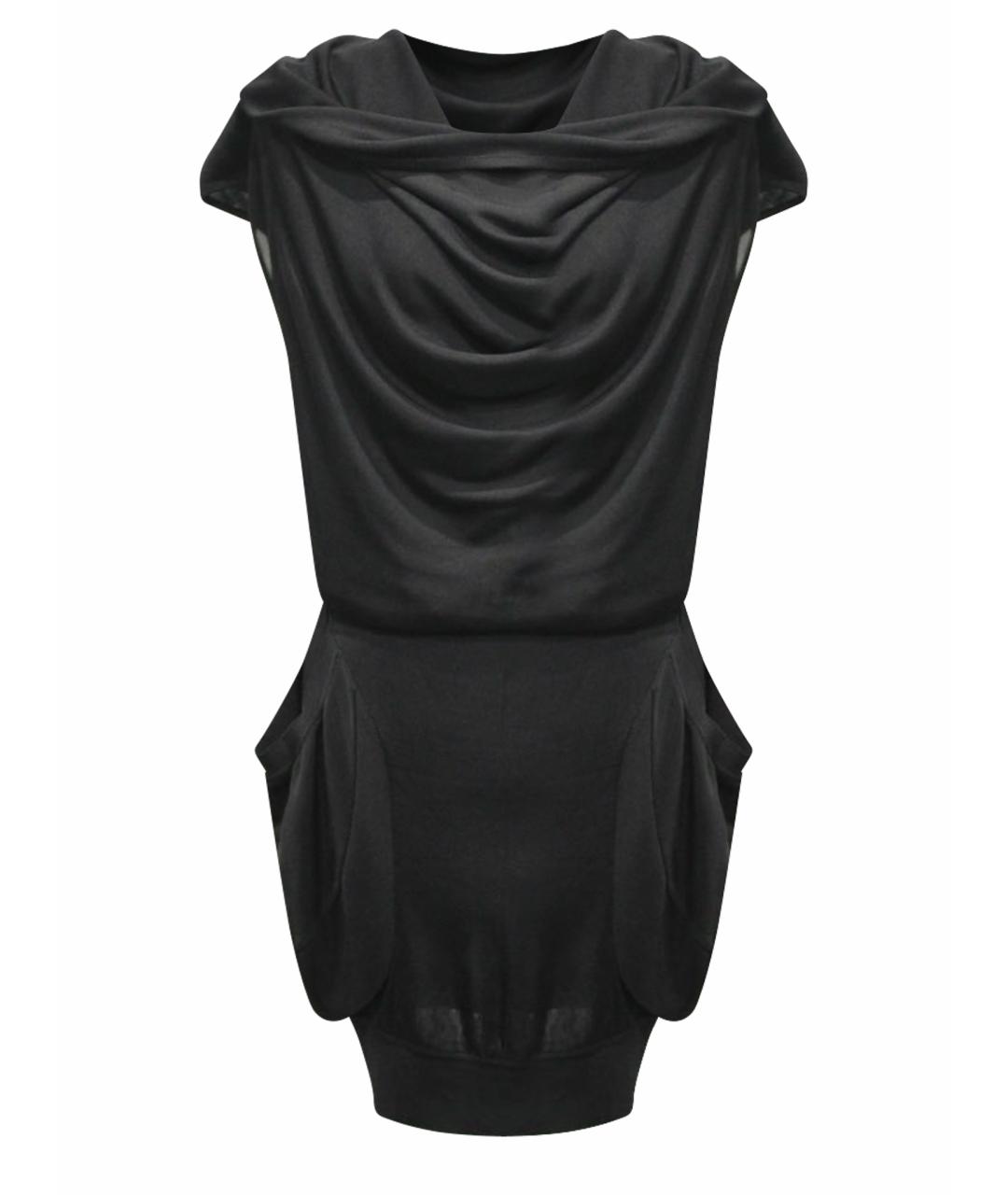 ALEXANDER MCQUEEN Черное вискозное повседневное платье, фото 1