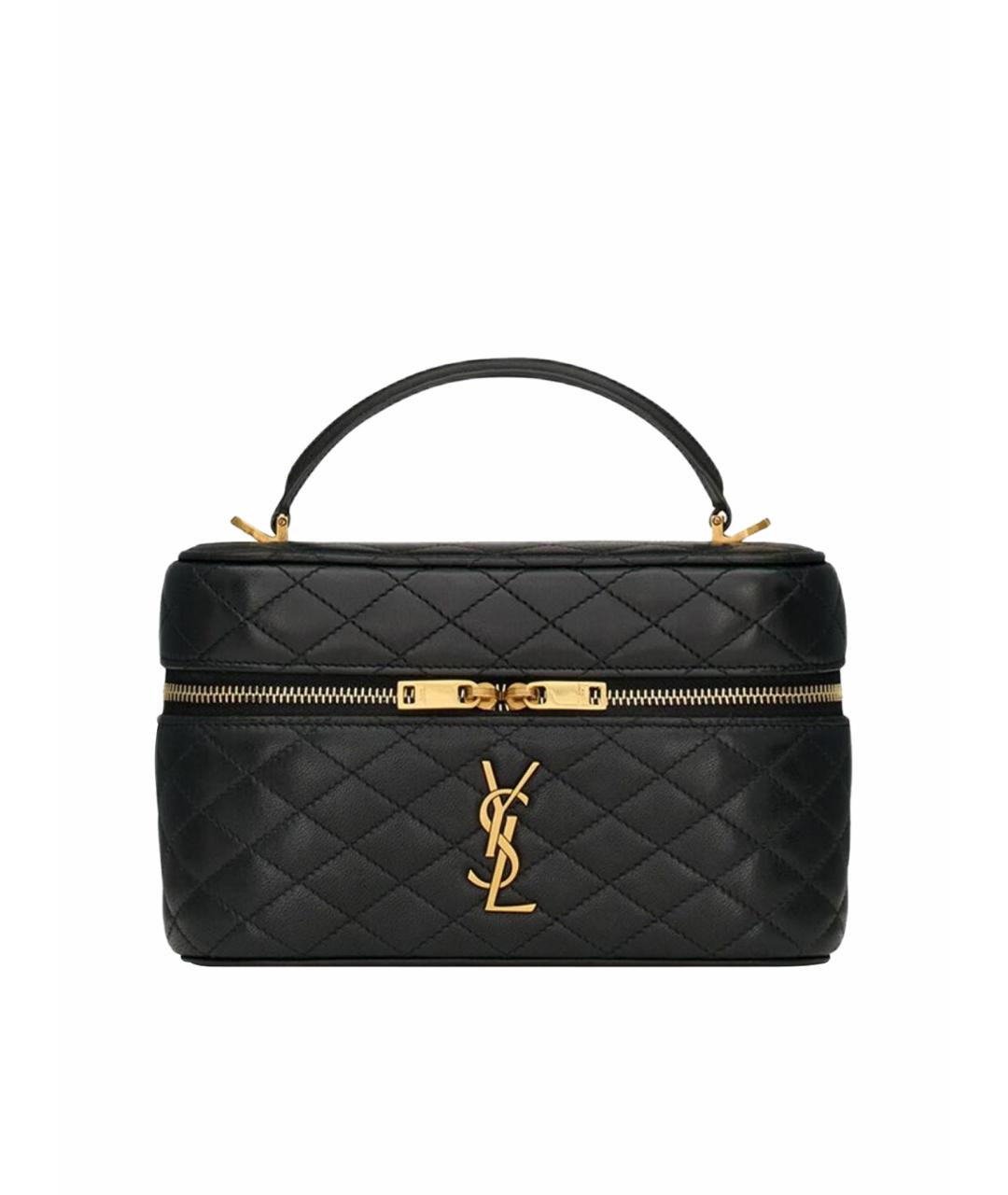 SAINT LAURENT Черная кожаная сумка через плечо, фото 1