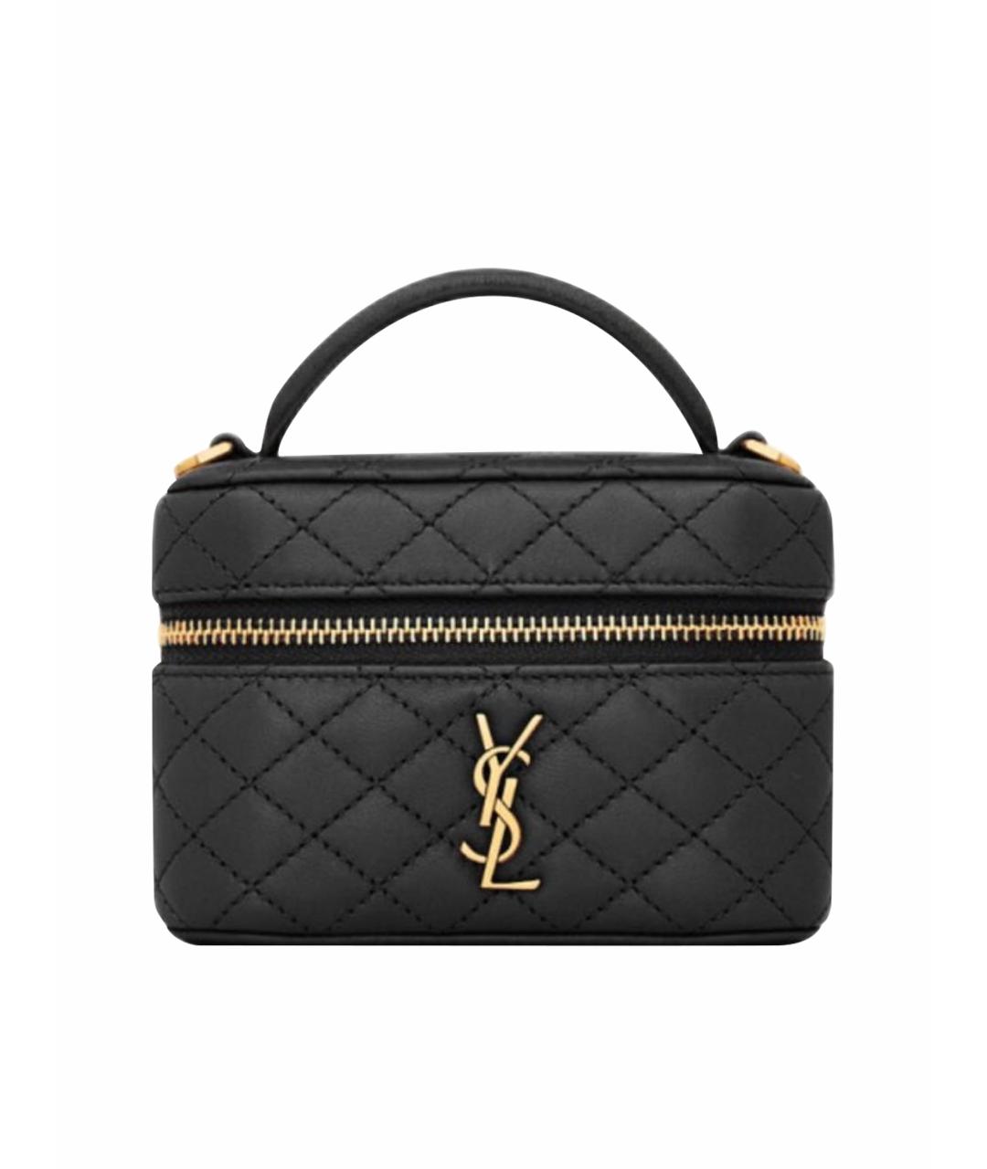 SAINT LAURENT Черная кожаная сумка через плечо, фото 1