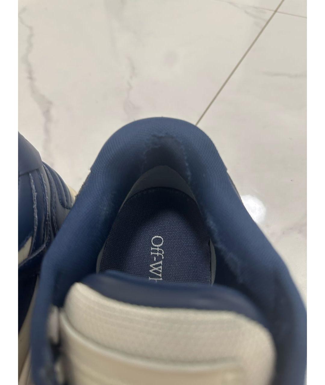 OFF-WHITE Синие кожаные низкие кроссовки / кеды, фото 6