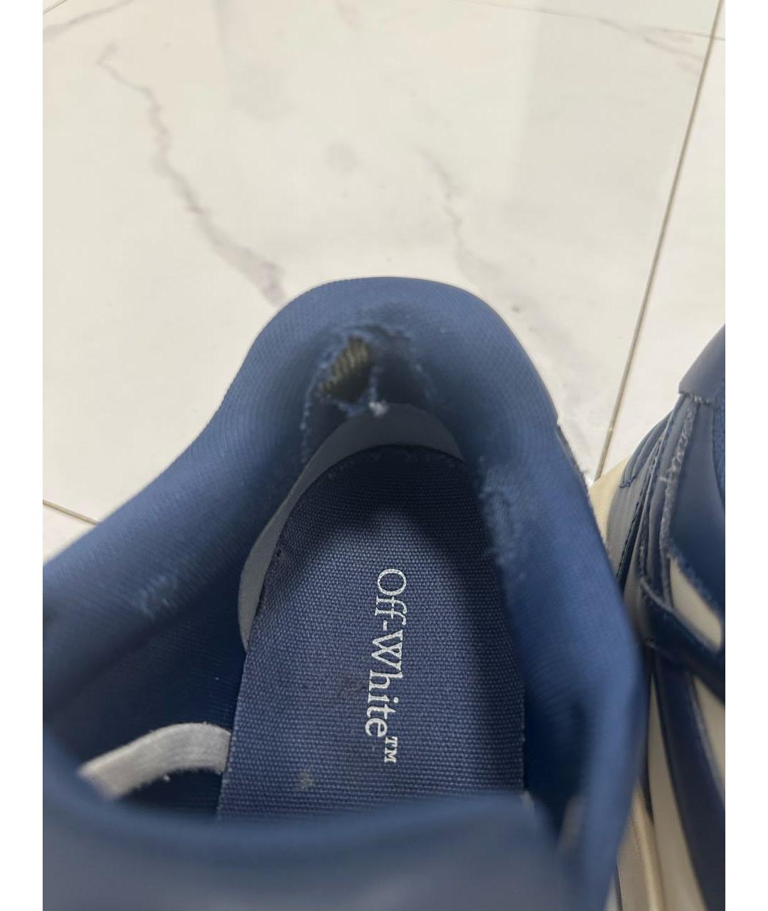 OFF-WHITE Синие кожаные низкие кроссовки / кеды, фото 5