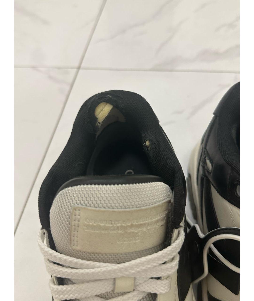 OFF-WHITE Черные кожаные низкие кроссовки / кеды, фото 6