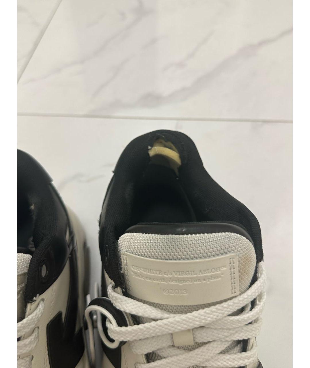 OFF-WHITE Черные кожаные низкие кроссовки / кеды, фото 7