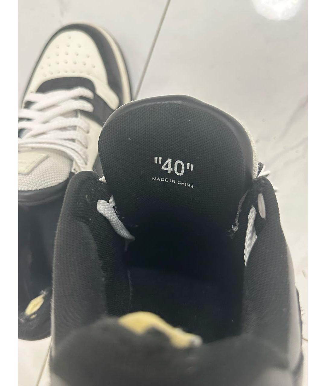 OFF-WHITE Черные кожаные низкие кроссовки / кеды, фото 4
