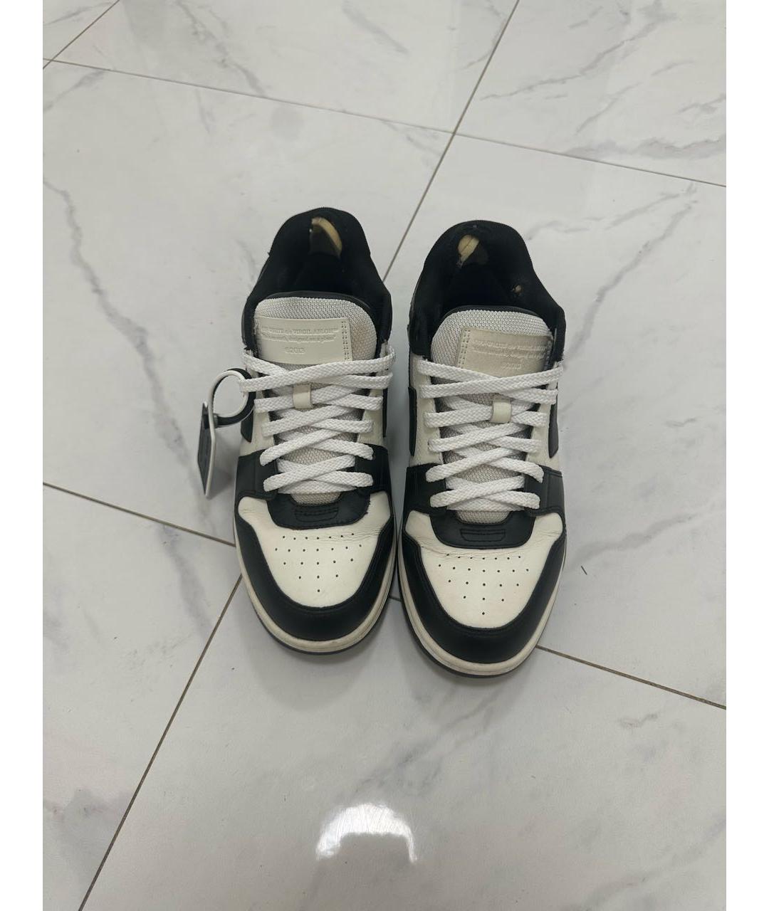 OFF-WHITE Черные кожаные низкие кроссовки / кеды, фото 2