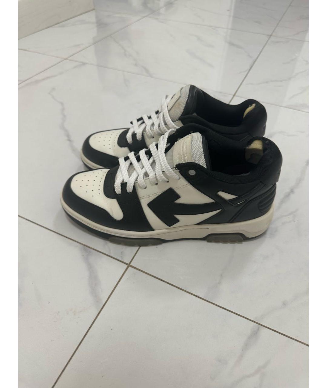 OFF-WHITE Черные кожаные низкие кроссовки / кеды, фото 8