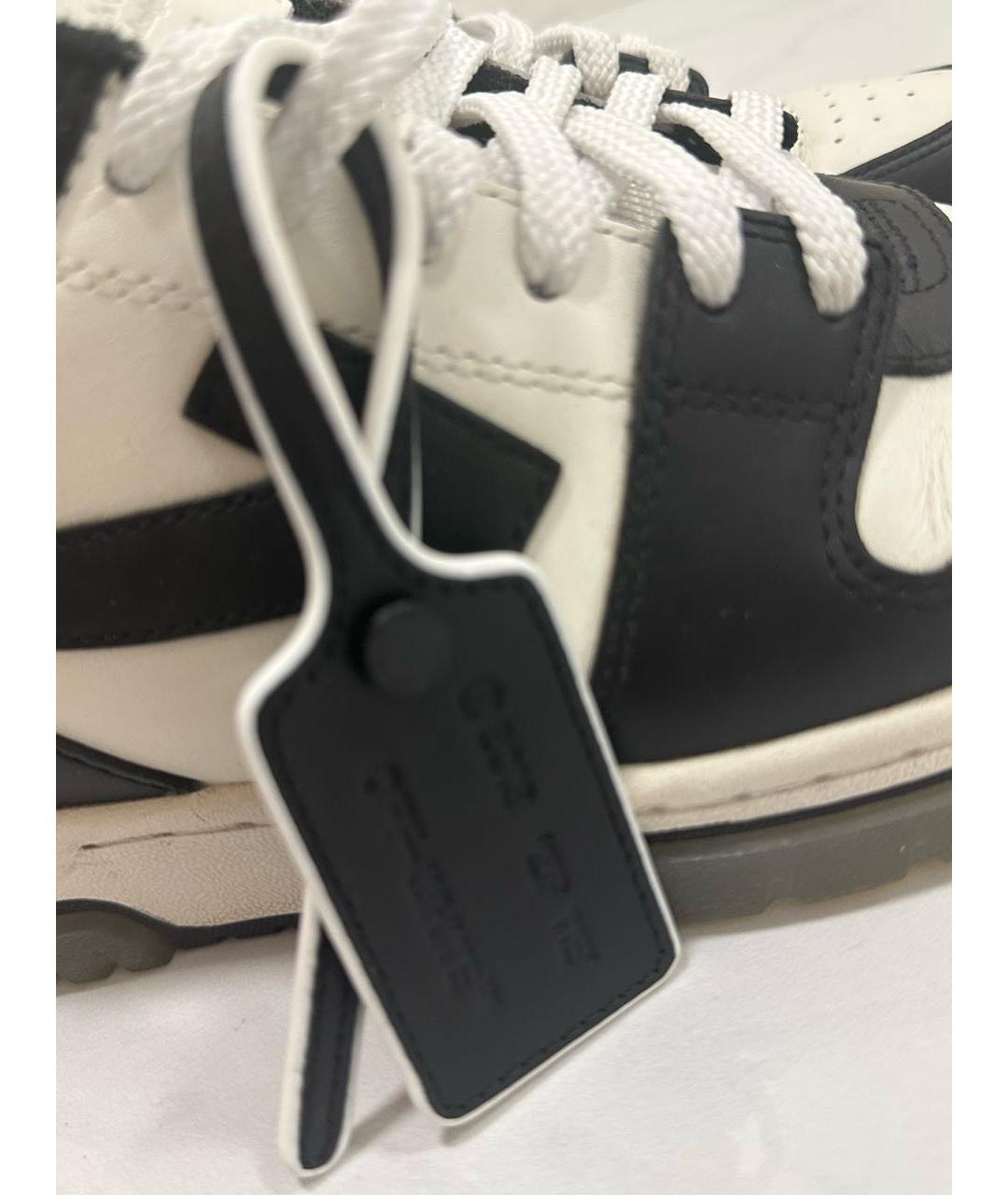 OFF-WHITE Черные кожаные низкие кроссовки / кеды, фото 5