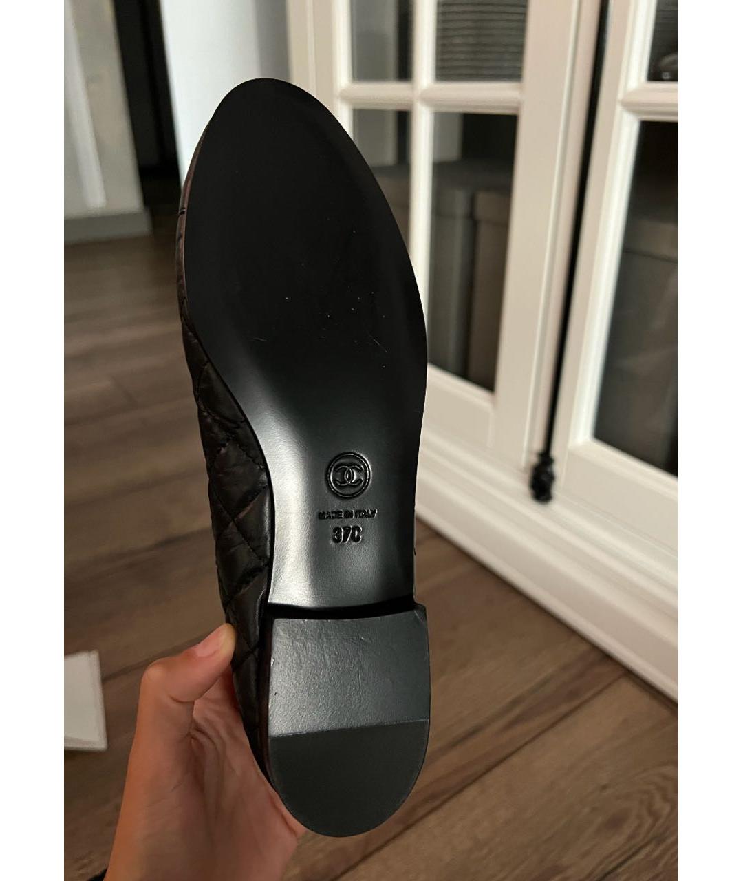 CHANEL Черные кожаные балетки, фото 7