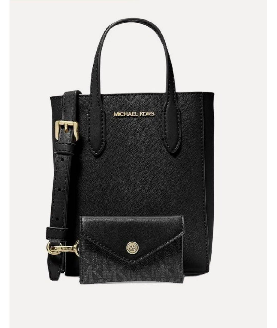 MICHAEL KORS Черная кожаная сумка с короткими ручками, фото 4