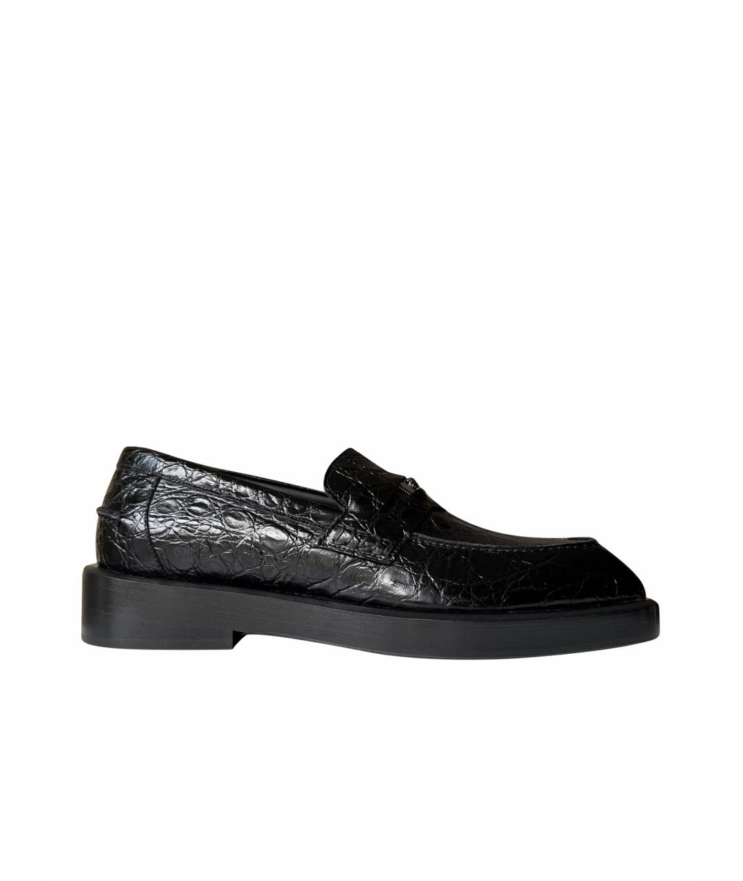 VERSACE Черные кожаные лоферы, фото 1