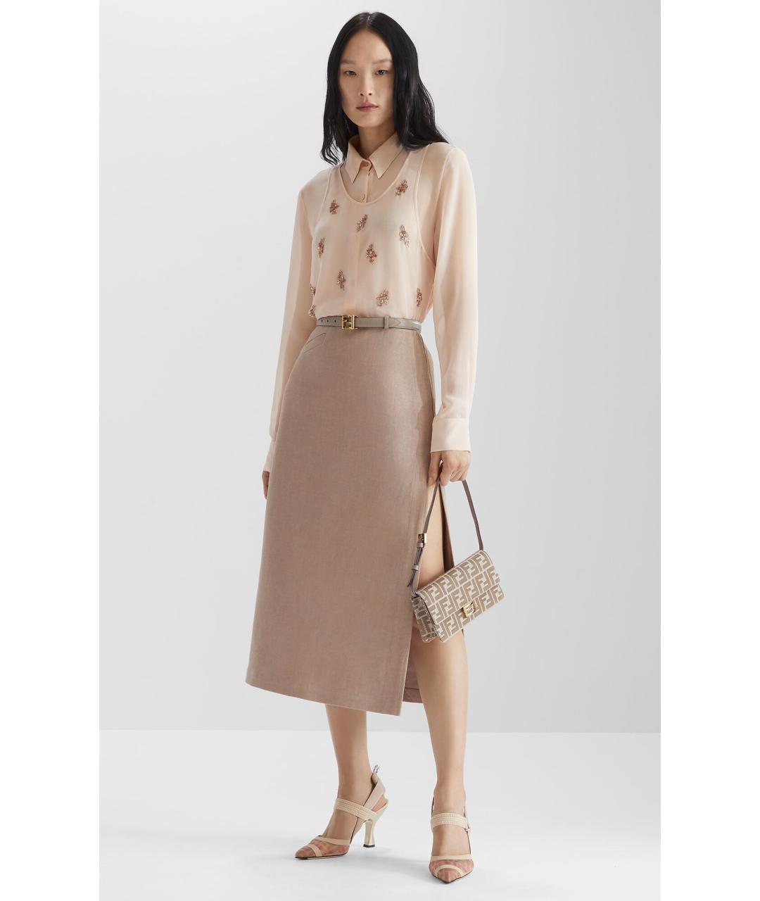 FENDI Бежевая блузы, фото 2