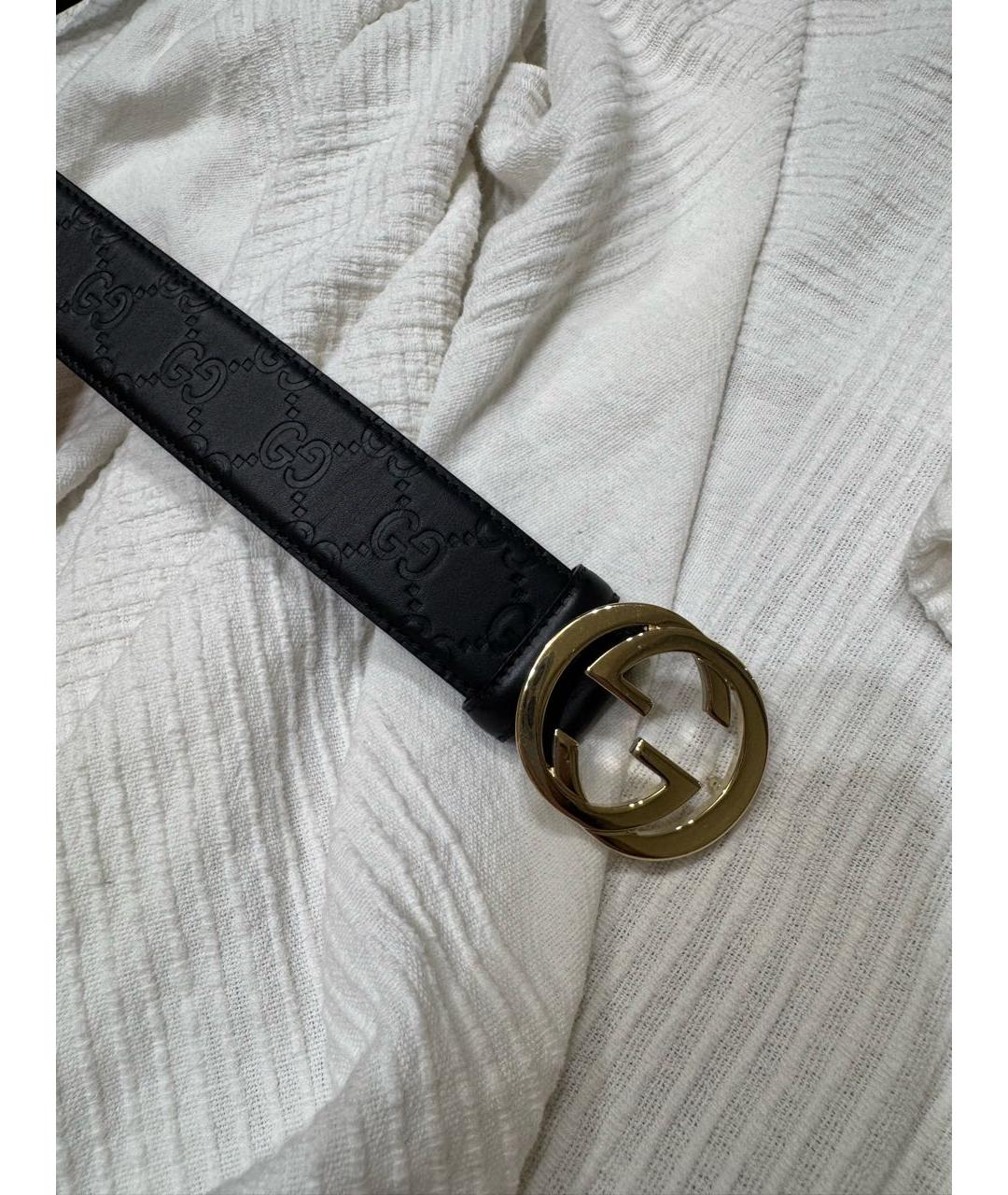 GUCCI Черный кожаный ремень, фото 2