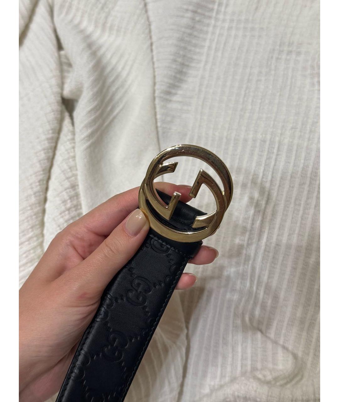 GUCCI Черный кожаный ремень, фото 8