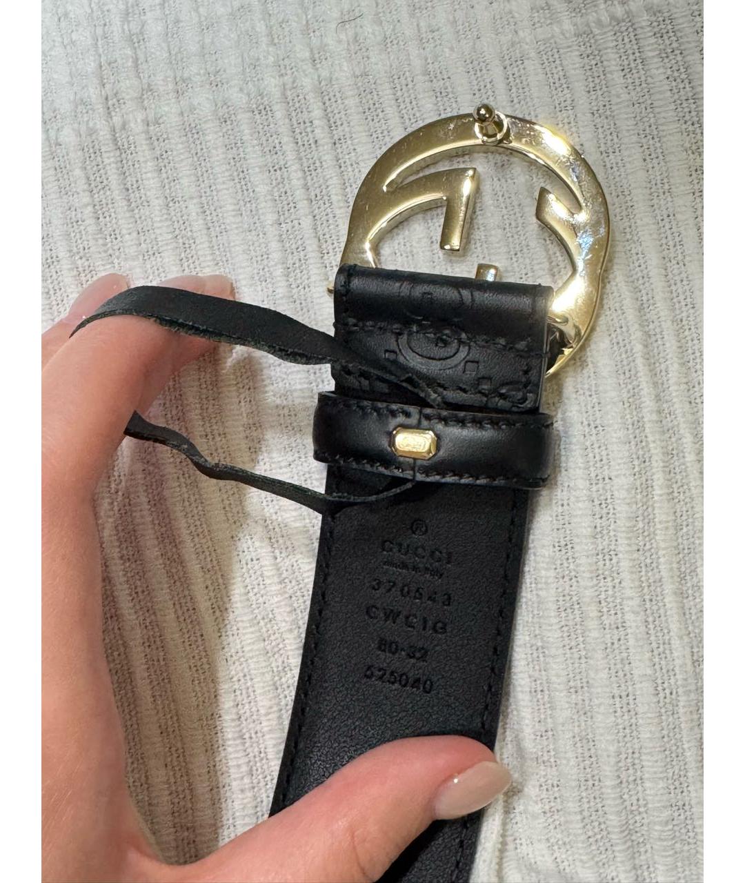 GUCCI Черный кожаный ремень, фото 3