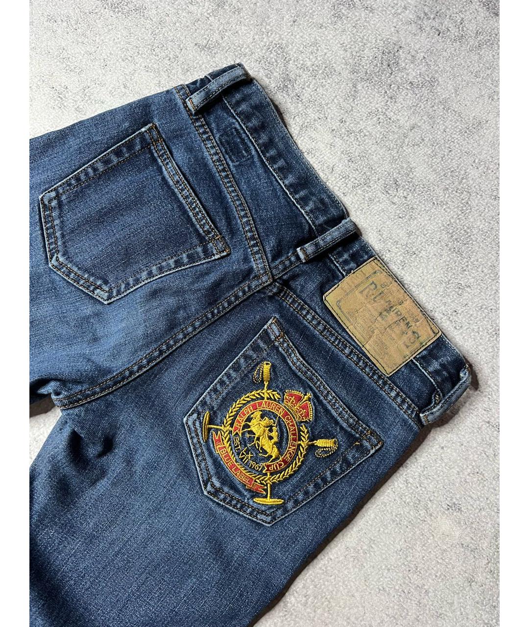 RALPH LAUREN Темно-синие хлопко-эластановые джинсы слим, фото 4