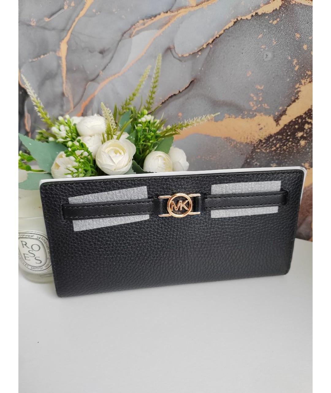MICHAEL KORS Черный кожаный кошелек, фото 4