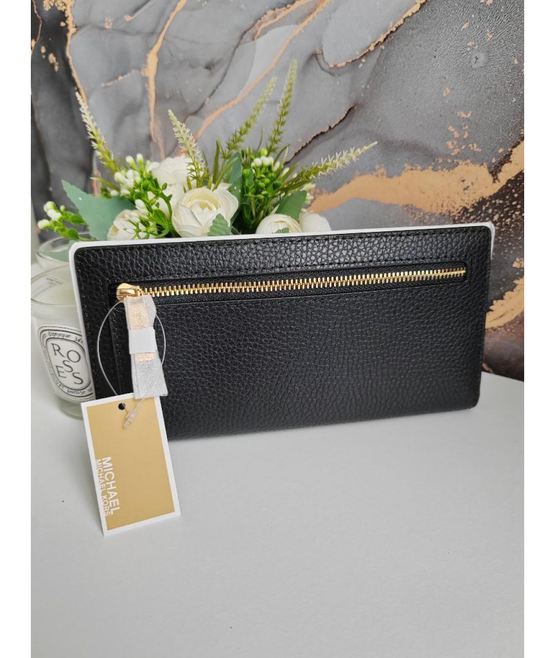 MICHAEL KORS Черный кожаный кошелек, фото 5