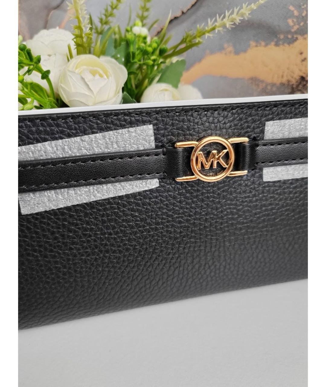 MICHAEL KORS Черный кожаный кошелек, фото 6