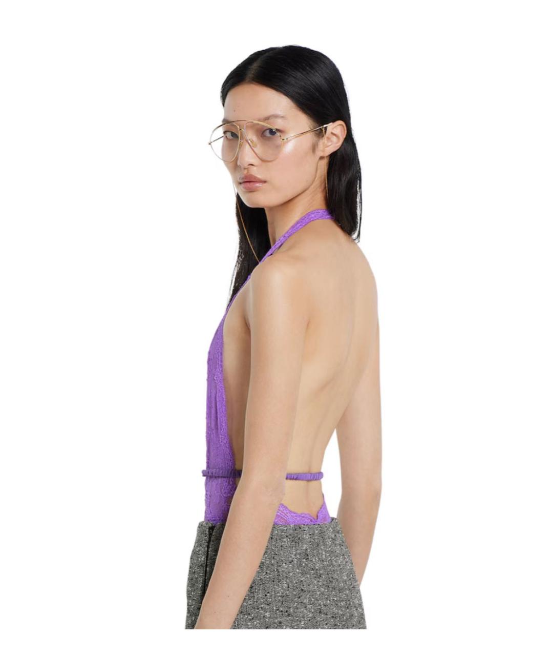 GUCCI Фиолетовое кружевное боди, фото 4
