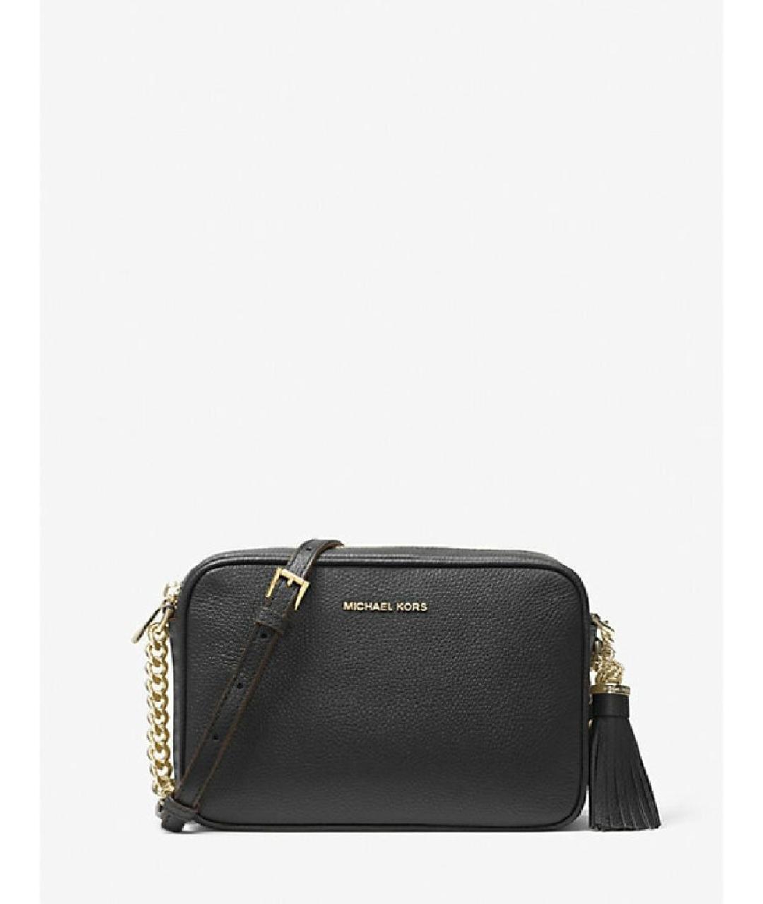 MICHAEL KORS Черная кожаная сумка через плечо, фото 5