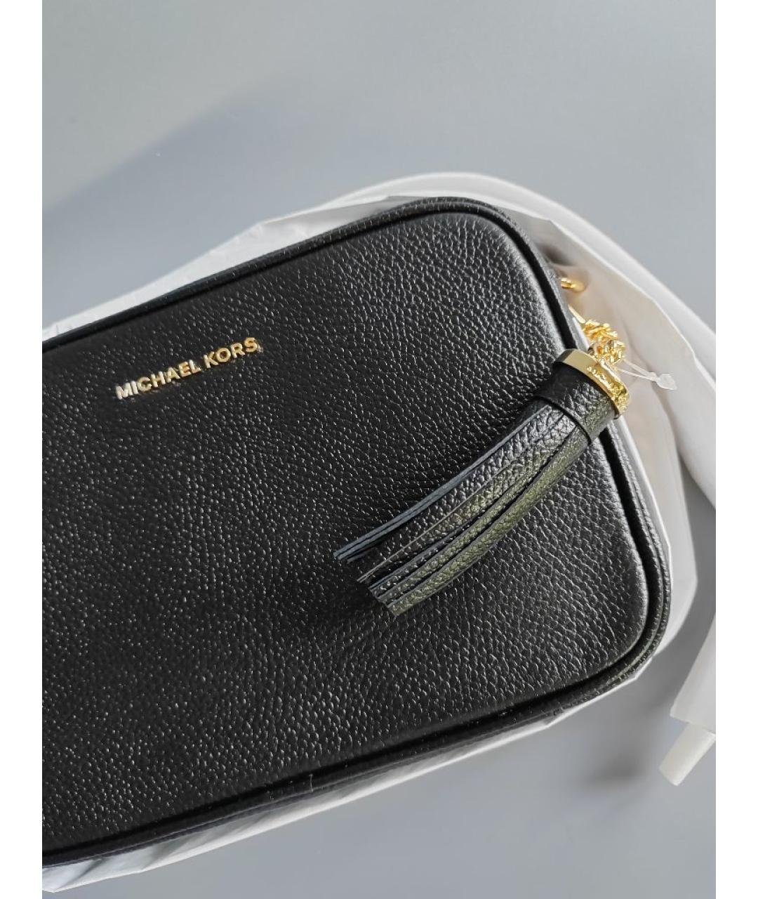 MICHAEL KORS Черная кожаная сумка через плечо, фото 7