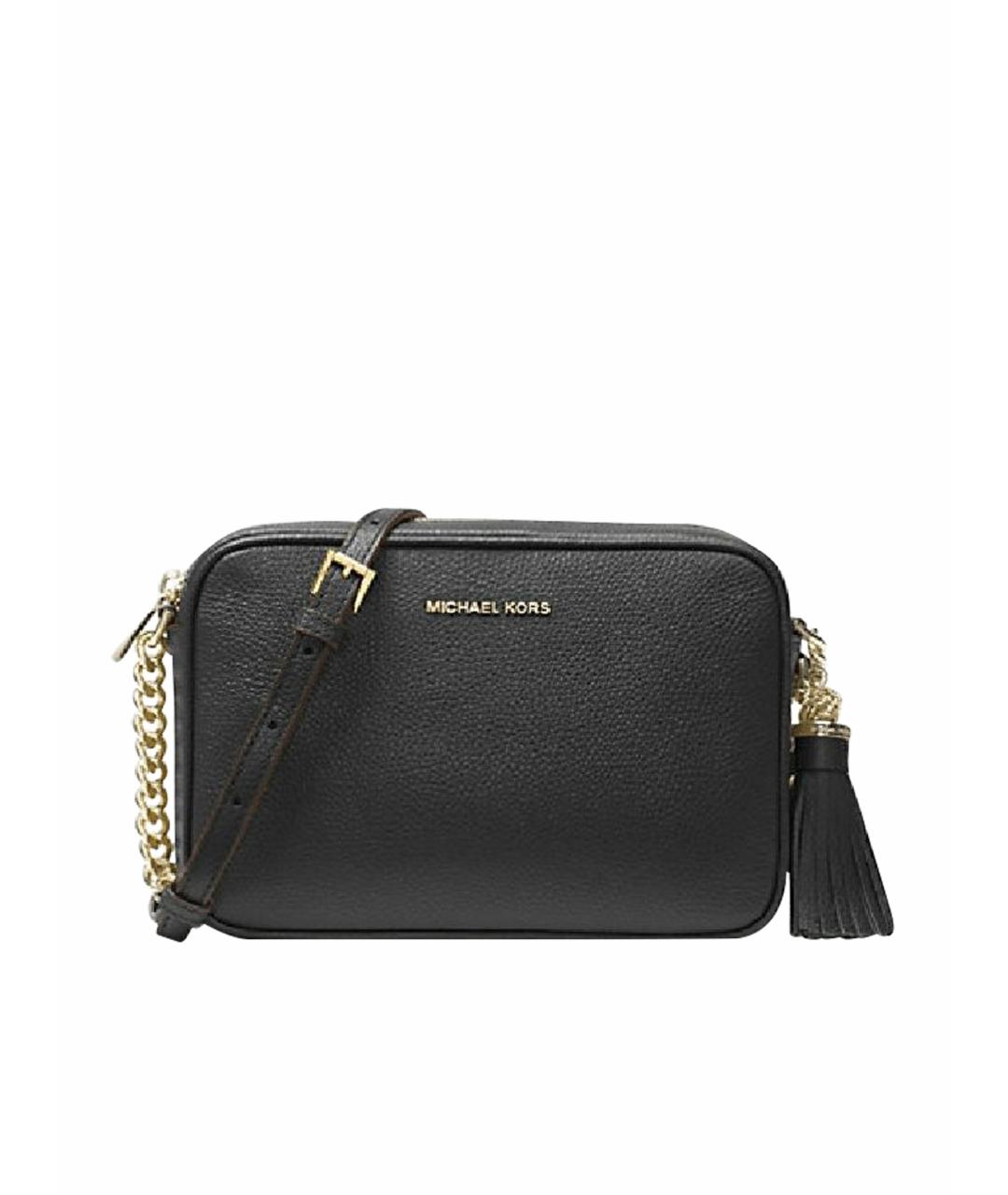 MICHAEL KORS Черная кожаная сумка через плечо, фото 1