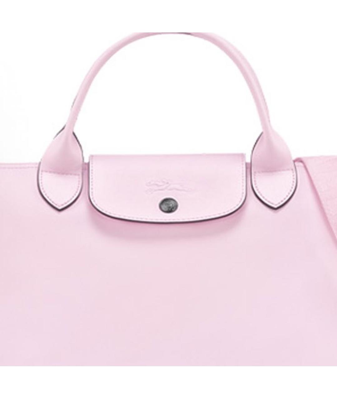 LONGCHAMP Розовая кожаная сумка с короткими ручками, фото 3