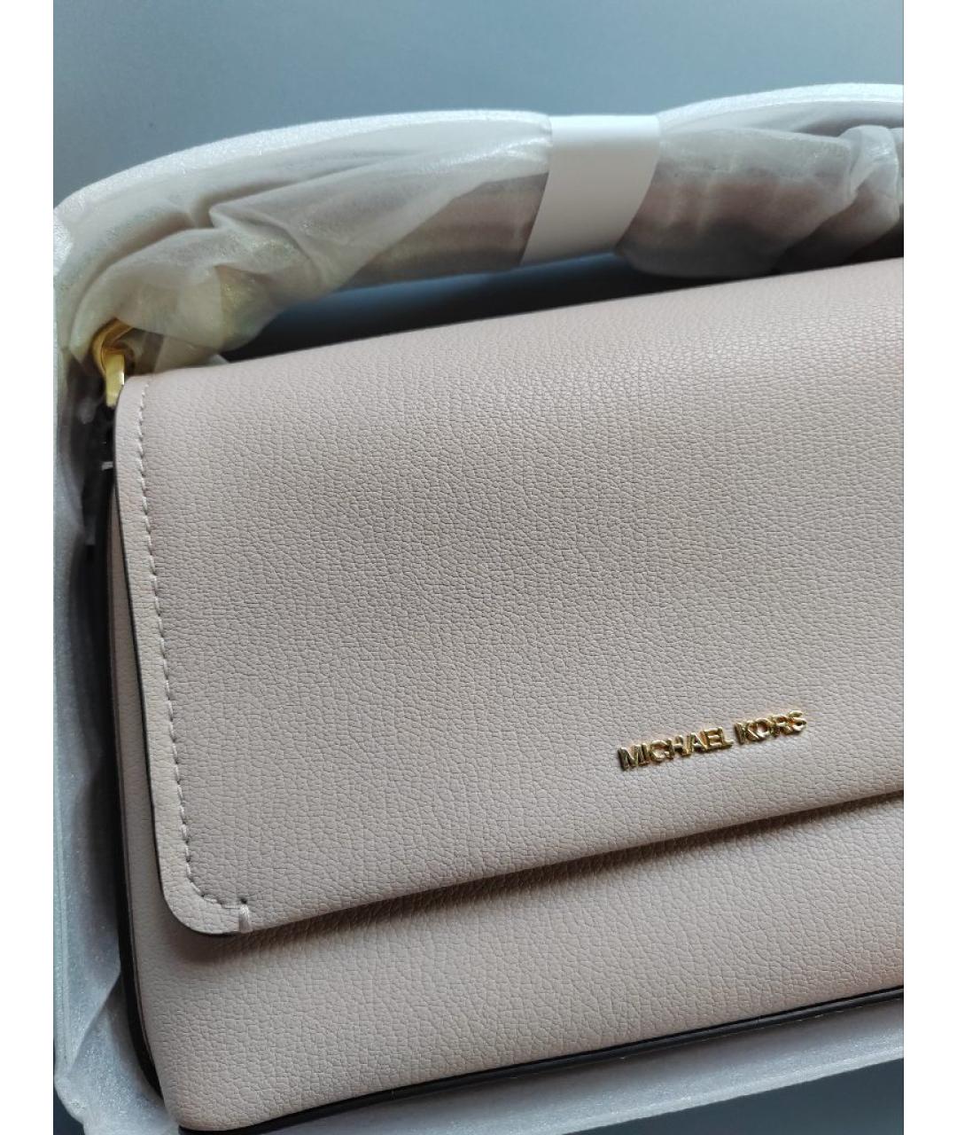 MICHAEL KORS Розовая кожаная сумка через плечо, фото 6