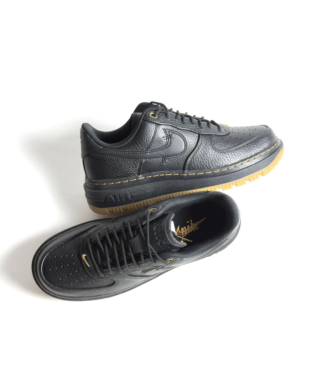 NIKE Черные кожаные низкие кроссовки / кеды, фото 3