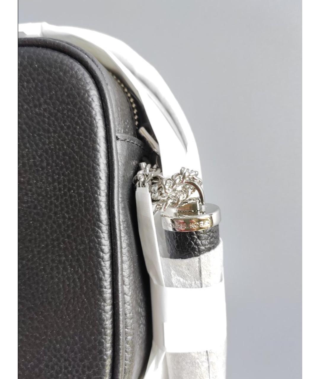 MICHAEL KORS Черная кожаная сумка через плечо, фото 6