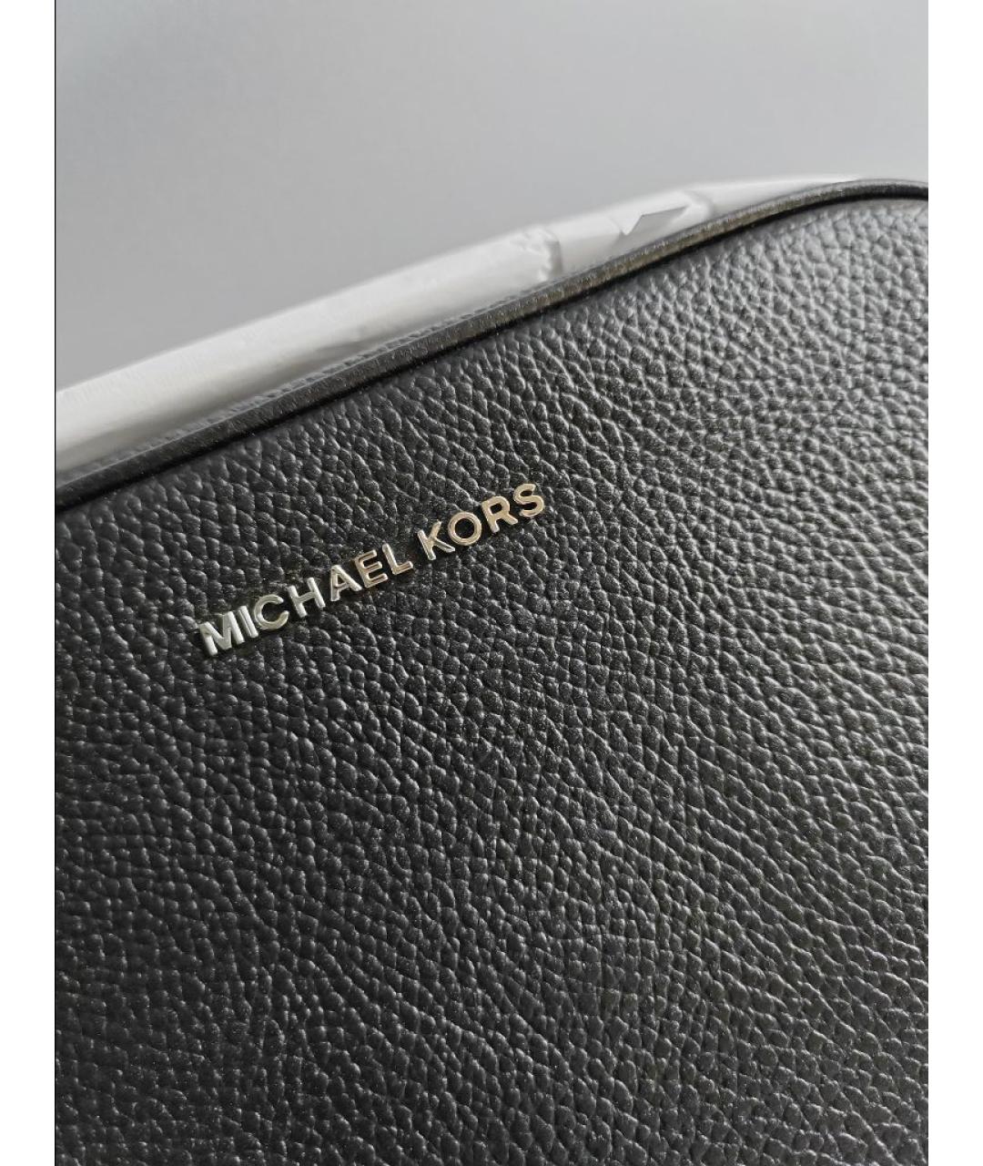 MICHAEL KORS Черная кожаная сумка через плечо, фото 7