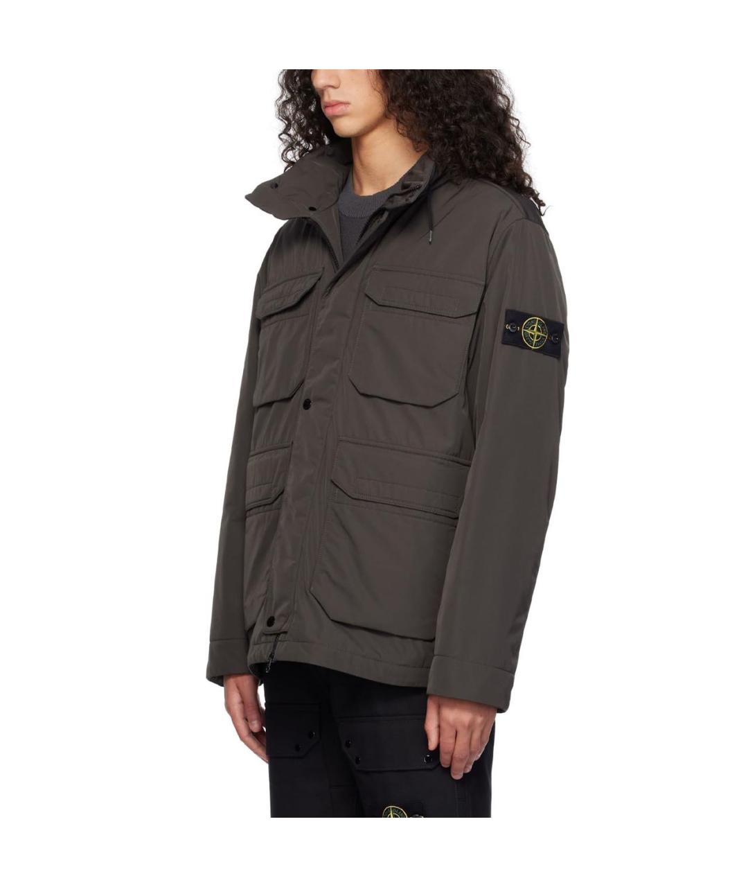 STONE ISLAND Антрацитовая синтетическая куртка, фото 4