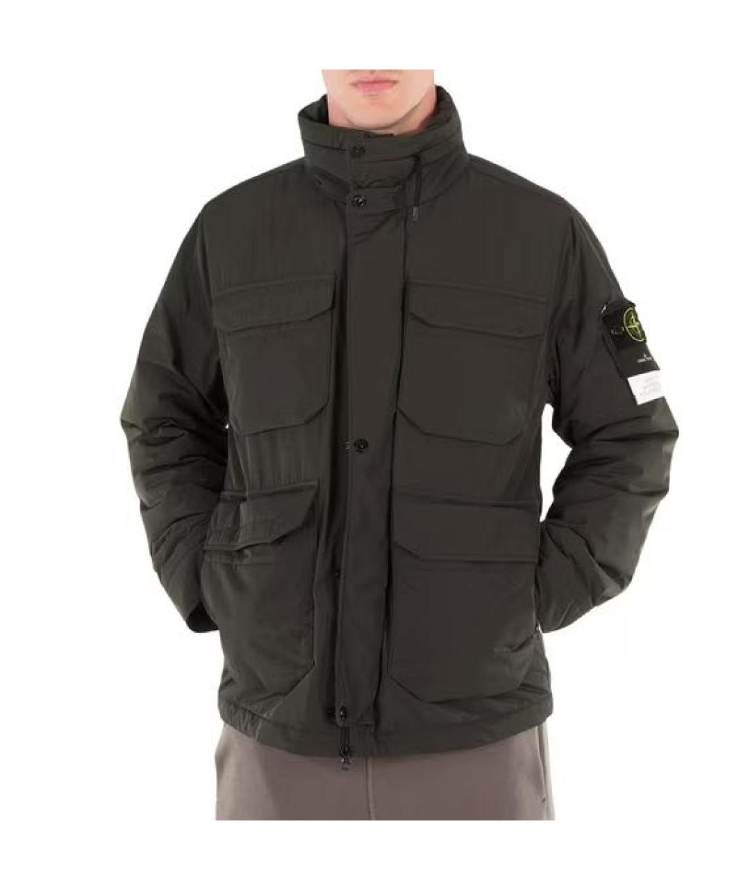 STONE ISLAND Антрацитовая синтетическая куртка, фото 2