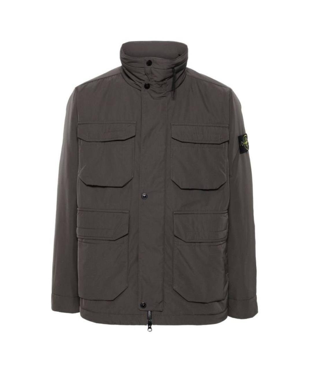 STONE ISLAND Антрацитовая синтетическая куртка, фото 1
