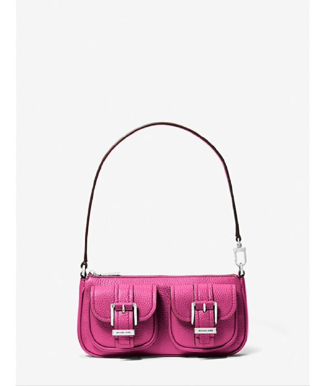 MICHAEL KORS Фуксия кожаная сумка с короткими ручками, фото 4