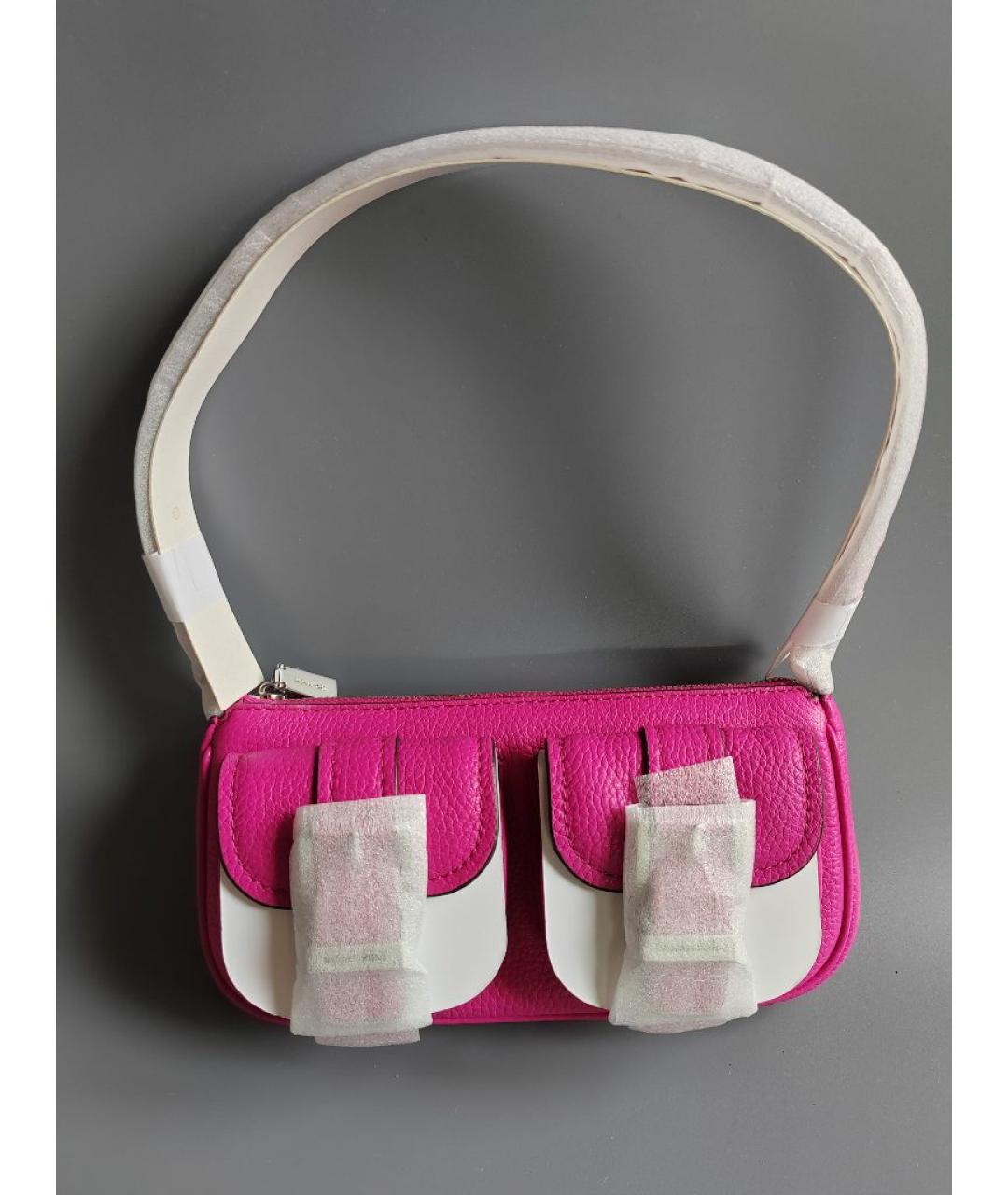 MICHAEL KORS Фуксия кожаная сумка с короткими ручками, фото 4