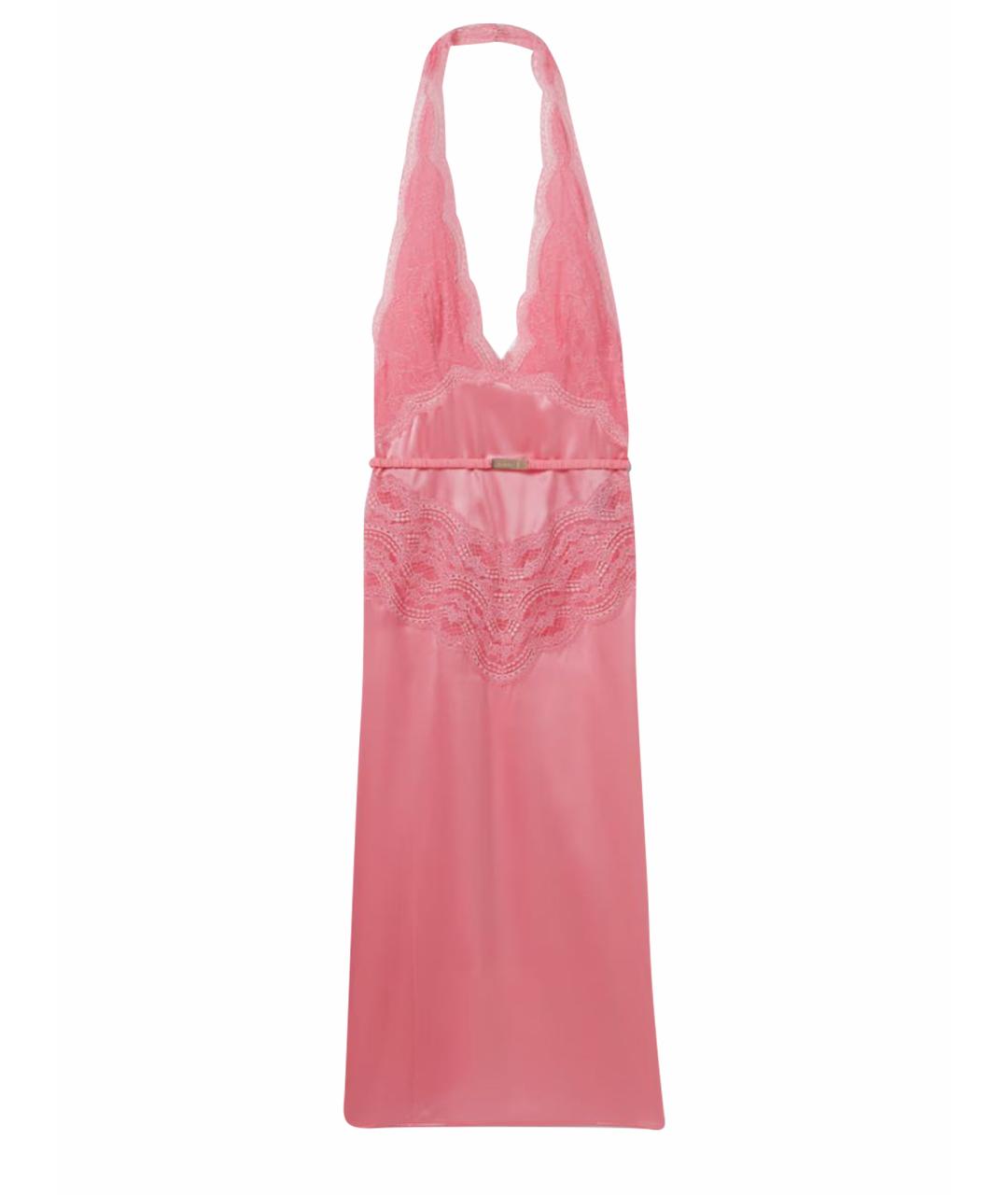 GUCCI Розовое атласное платье, фото 1